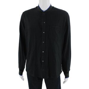 Kit And Ace Mens Cotton Pocketed Detail Snap Front Shirt Black Size L